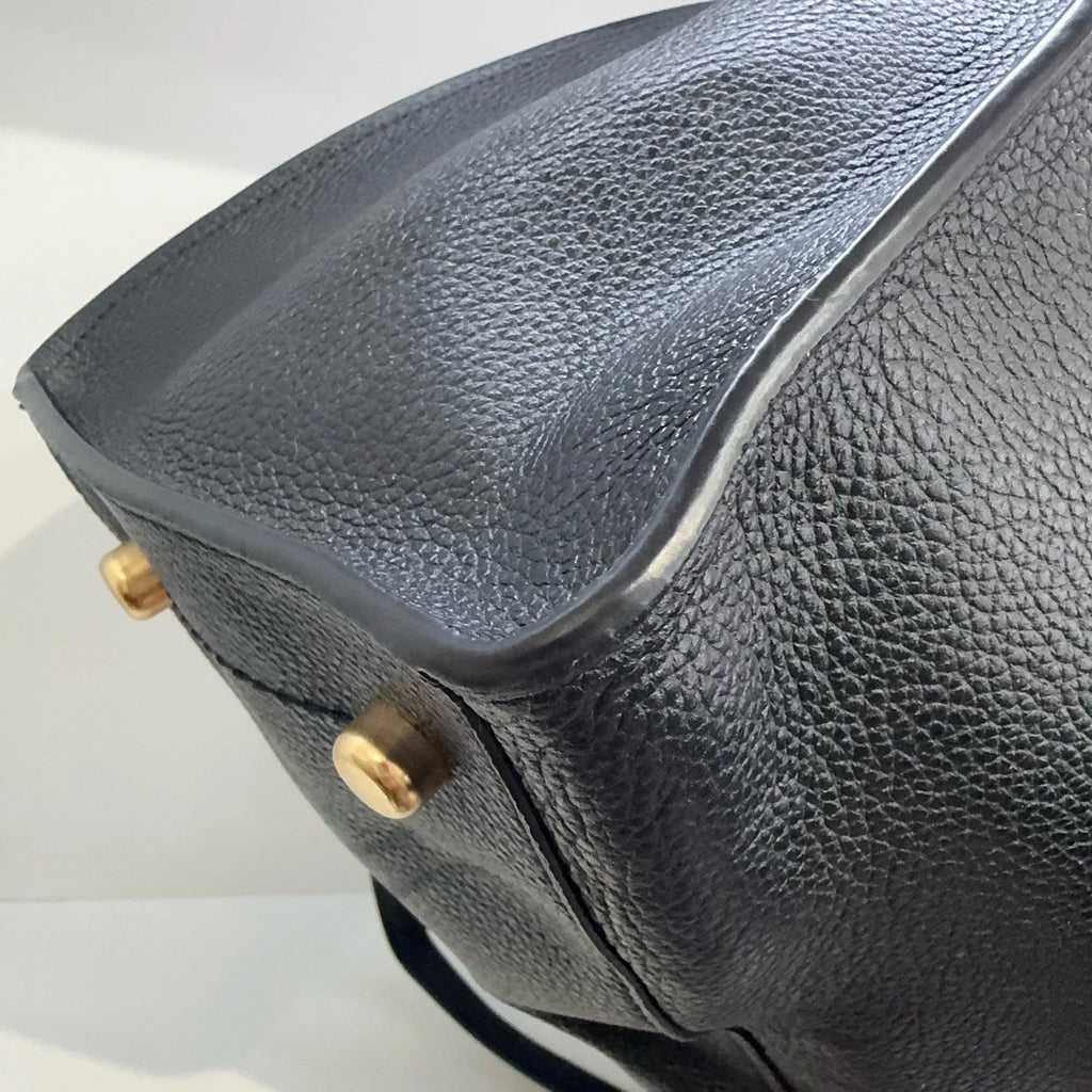 COACH Charlie 35 Black Leather Tote Shoulder Handbag For Women
