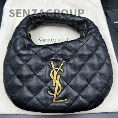 Saint Laurent YSL Classic Black Gold Quilted Handbag for Women