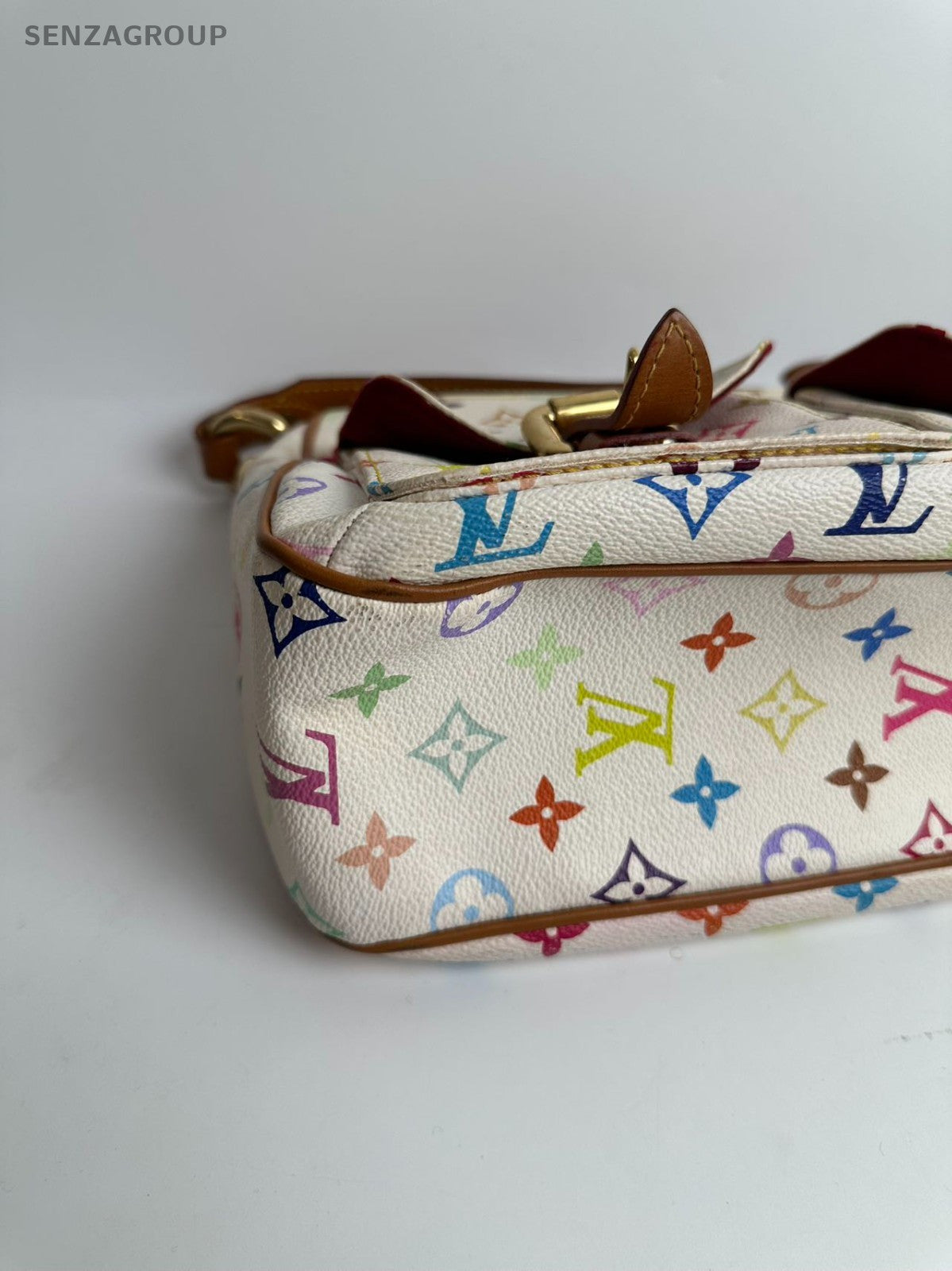 SJ0001  Louis Vuitton LV Monogram Multicolore White Lodge PM Shoulder Bag(Z)