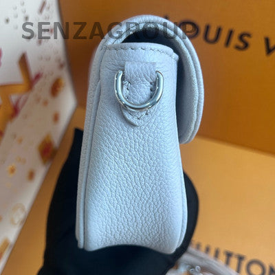 Louis Vuitton Ivy Monogram Grey Silver Chain Shoulder Bag Women Classic