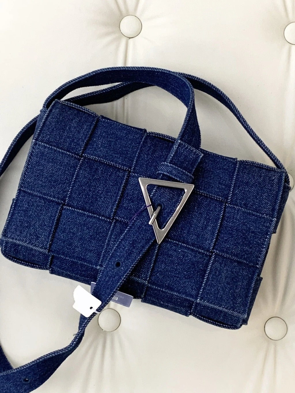 Bottega Veneta Cassette Denim Shoulder Crossbody Bag Blue Women Fashion