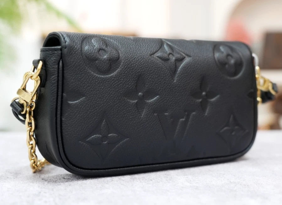 Louis Vuitton Ivy Chain Monogram Empreinte Black Gold Shoulder Bag Chain Bag