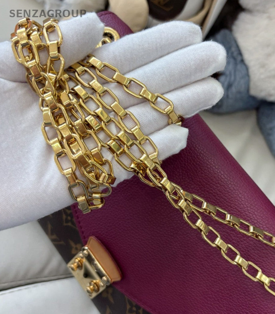 Louis Vuitton Pallas Monogram Calfskin Shoulder Crossbody Bag Purple Women