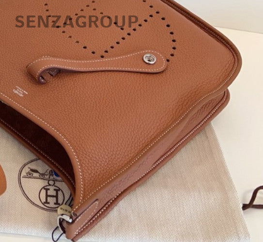 HERMES Evelyne29 Shoulder Bag Crossbody Brown Silver Used Women Classic
