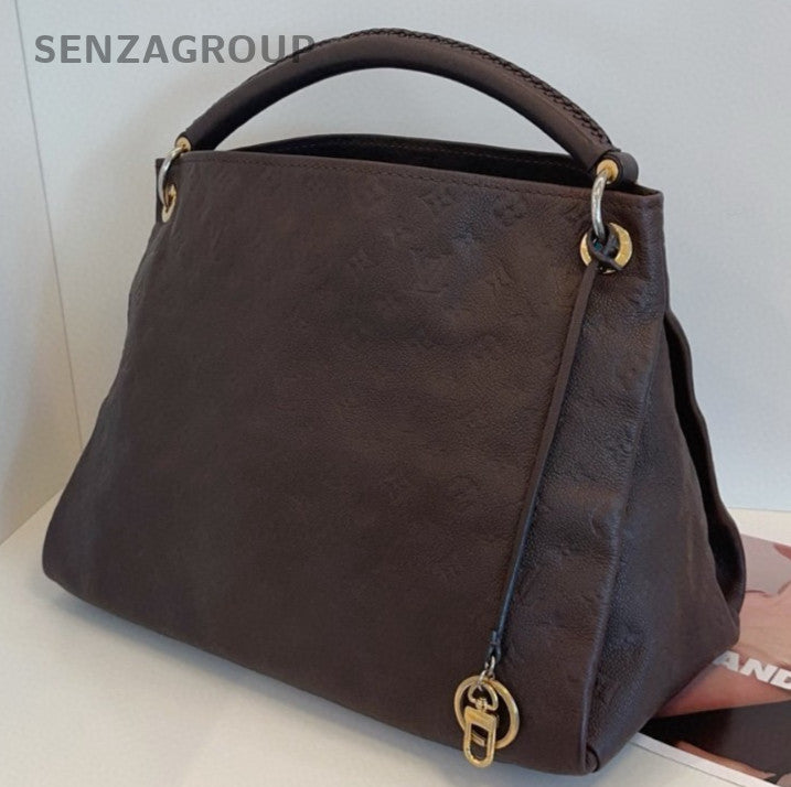 Louis Vuitton Artsy Monogram Top Handle Bag Brown Gold Women Classic
