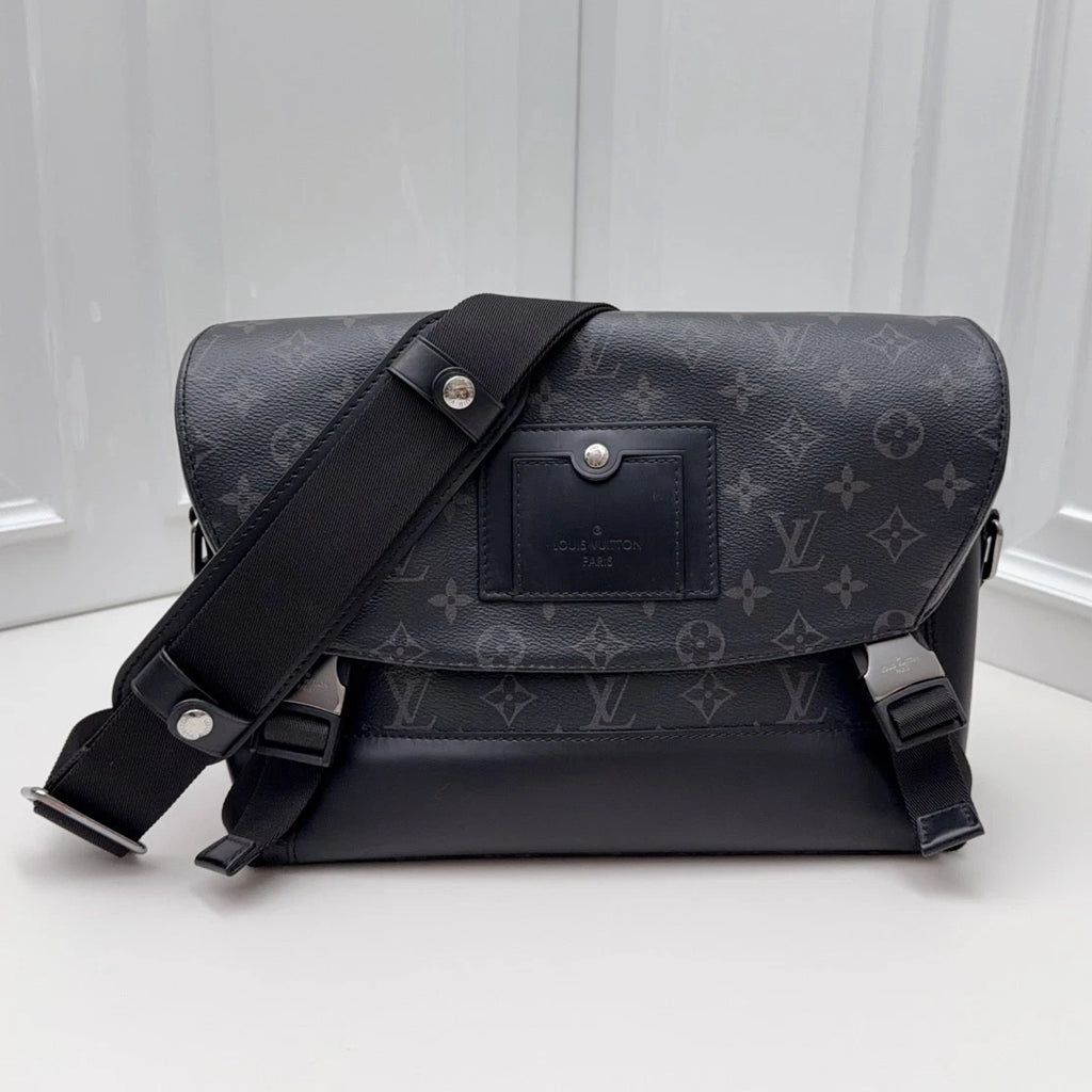 Louis Vuitton Voyager Monogram Eclipse Shoulder Crossbody Black Silver Unisex