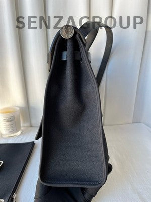 Hermès Herbag 31 Black Silver Tote Shoulder Bag Classic Women