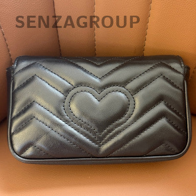 Gucci Marmont Mini Black Gold Chain Shoulder Crossbody Bag Classic Fashion