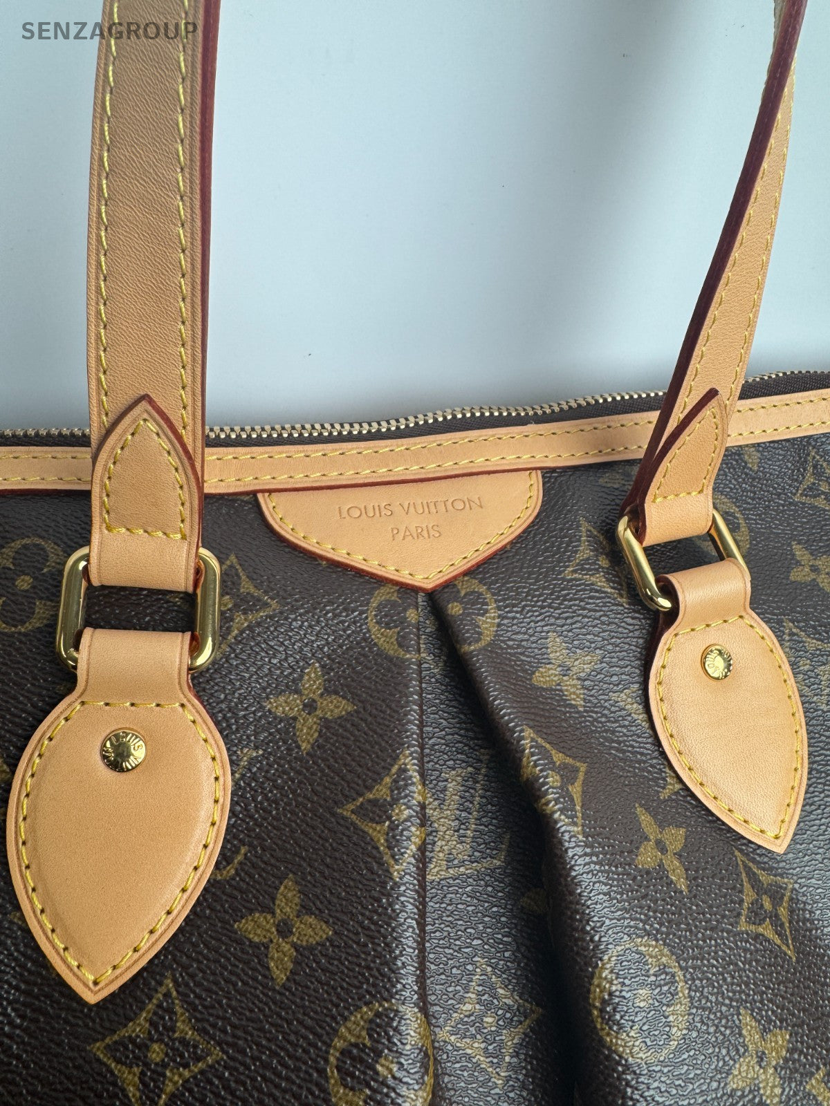 Louis Vuitton Palermo Monogram 2way Shoulder Handbag Brown Women Vintage