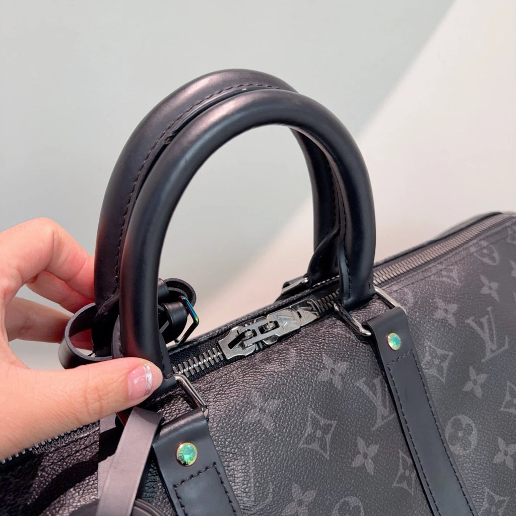 Louis Vuitton Keepall Black Shoulder Bag Excellent
