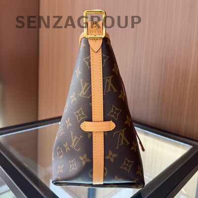 Louis Vuitton Carryall PM Monogram Shoulder Bag Brown Gold Classic Women