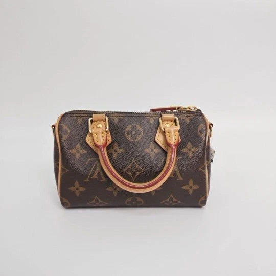 Louis Vuitton Speedy Nano Canvas Handbag Crossbody Bag Excellent