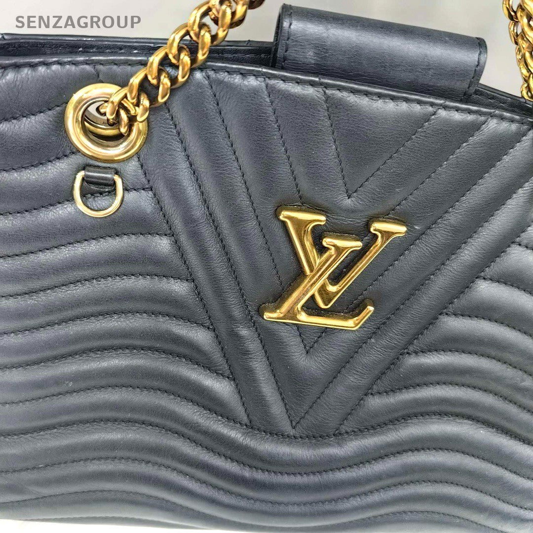 Louis Vuitton New Wave tote Calfskin Chain Black Gold Women Shoulder bag