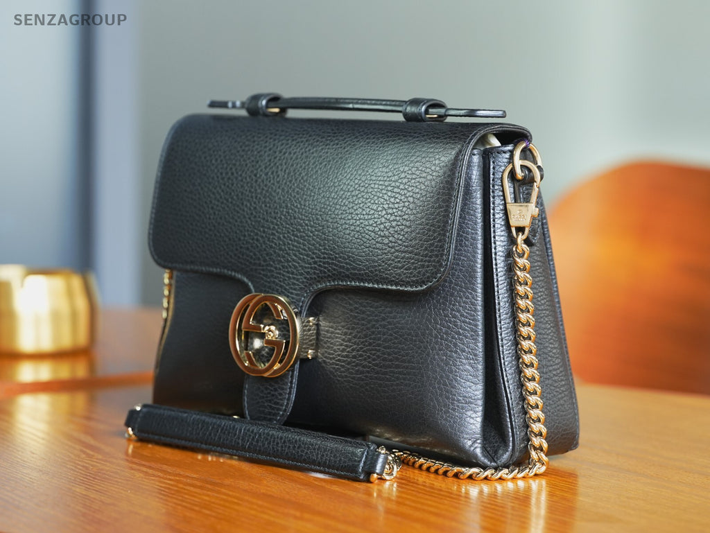 GUCCI Interlocking Top Handle Shoulder Bag