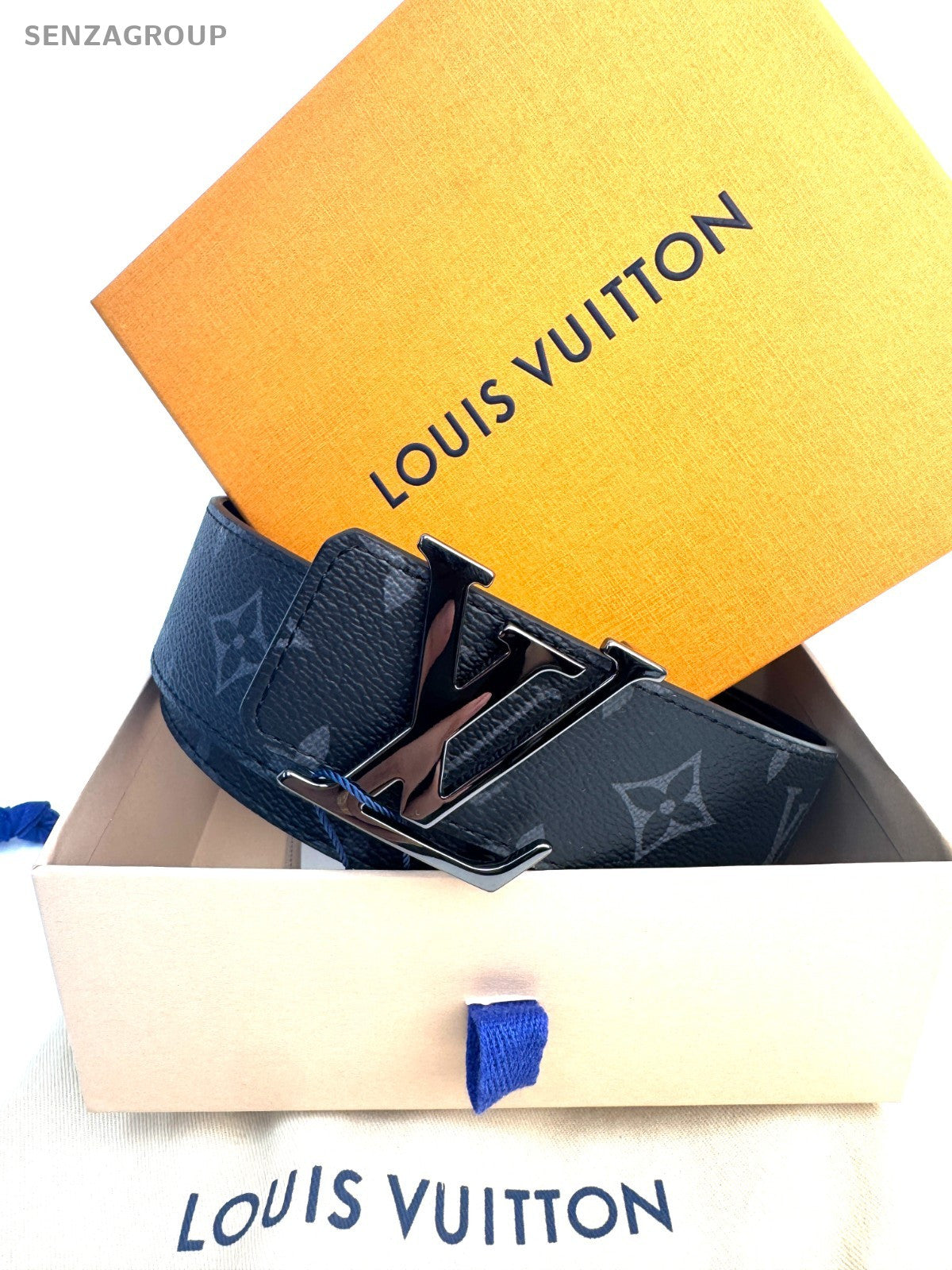 Louis Vuitton Black Monogram Men's Belt Classic Brand NEW