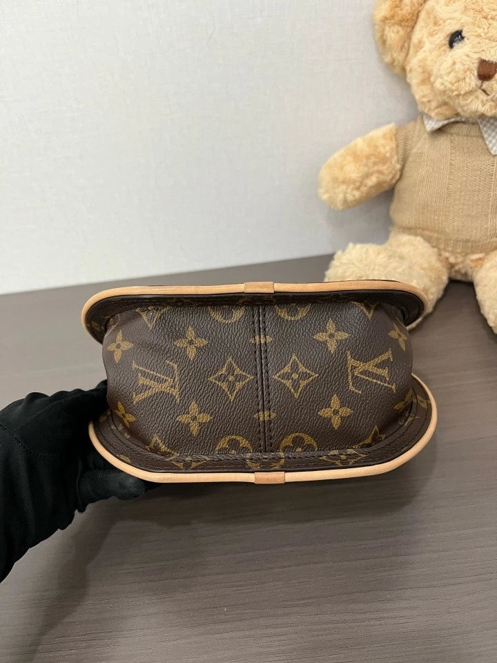 Louis Vuitton Canvas Small Round Top Handle Handbag For Women