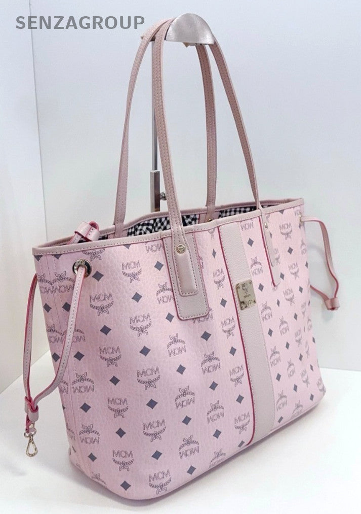 MCM Liz Visetos Tote Monogram Shoulder bag Light pink Classic Women