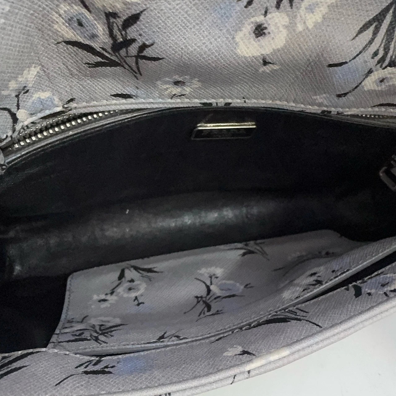 PRADA Limited Edition Gray Blue Envelope Chain Crossbody Bag For Women