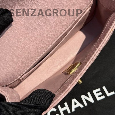Chanel CF Pink Gold Hardware Calfskin Chain Shoulder Crossbody Bag