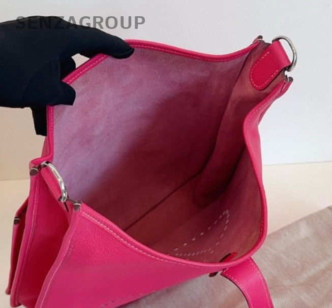 Hermes Evelyne33 Shoulder Bag Pink Silver Used Women Classic Fashion