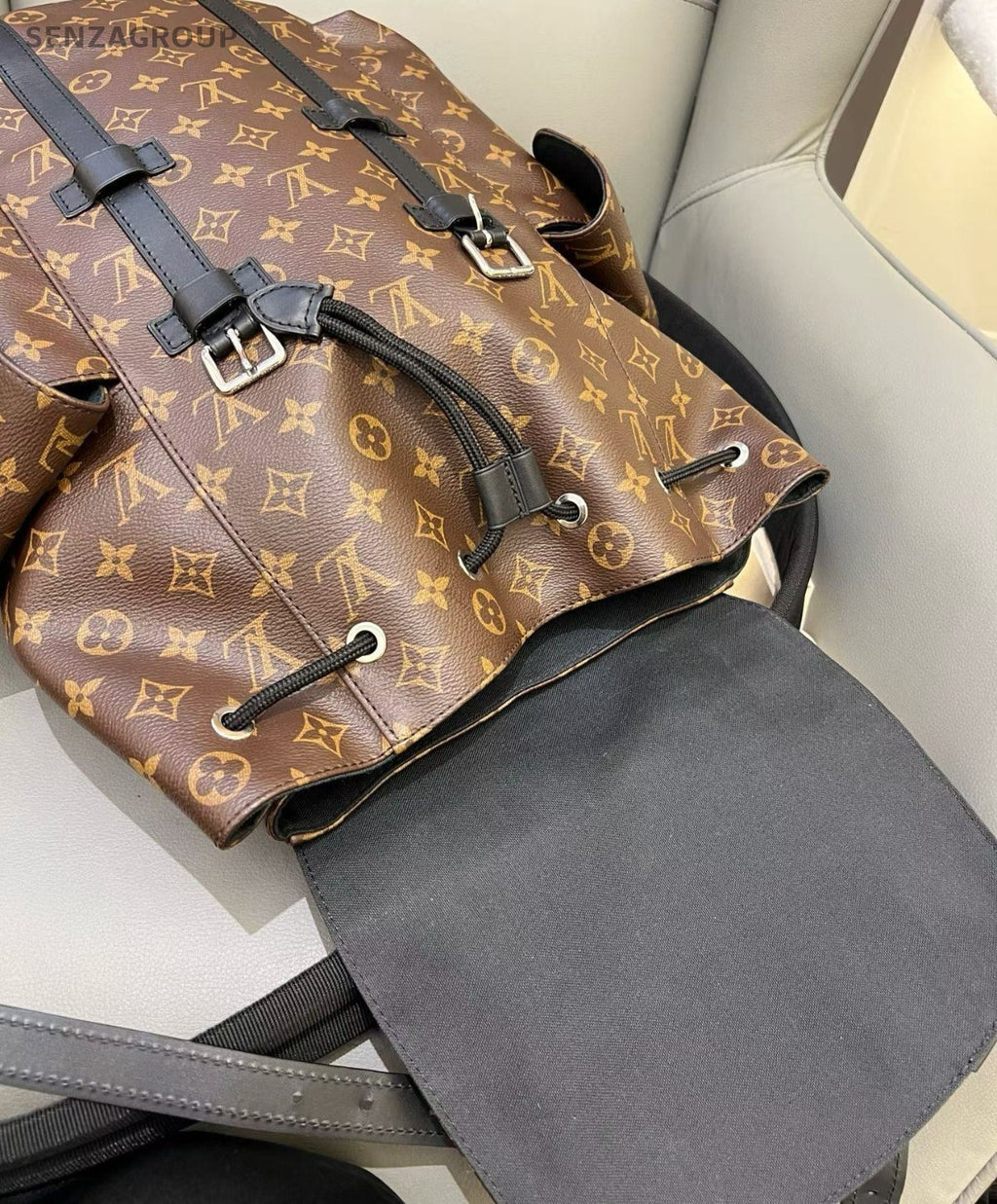 Louis Vuitton Christopher Monogram Backpack Brown Silver Unisex Adults Classic
