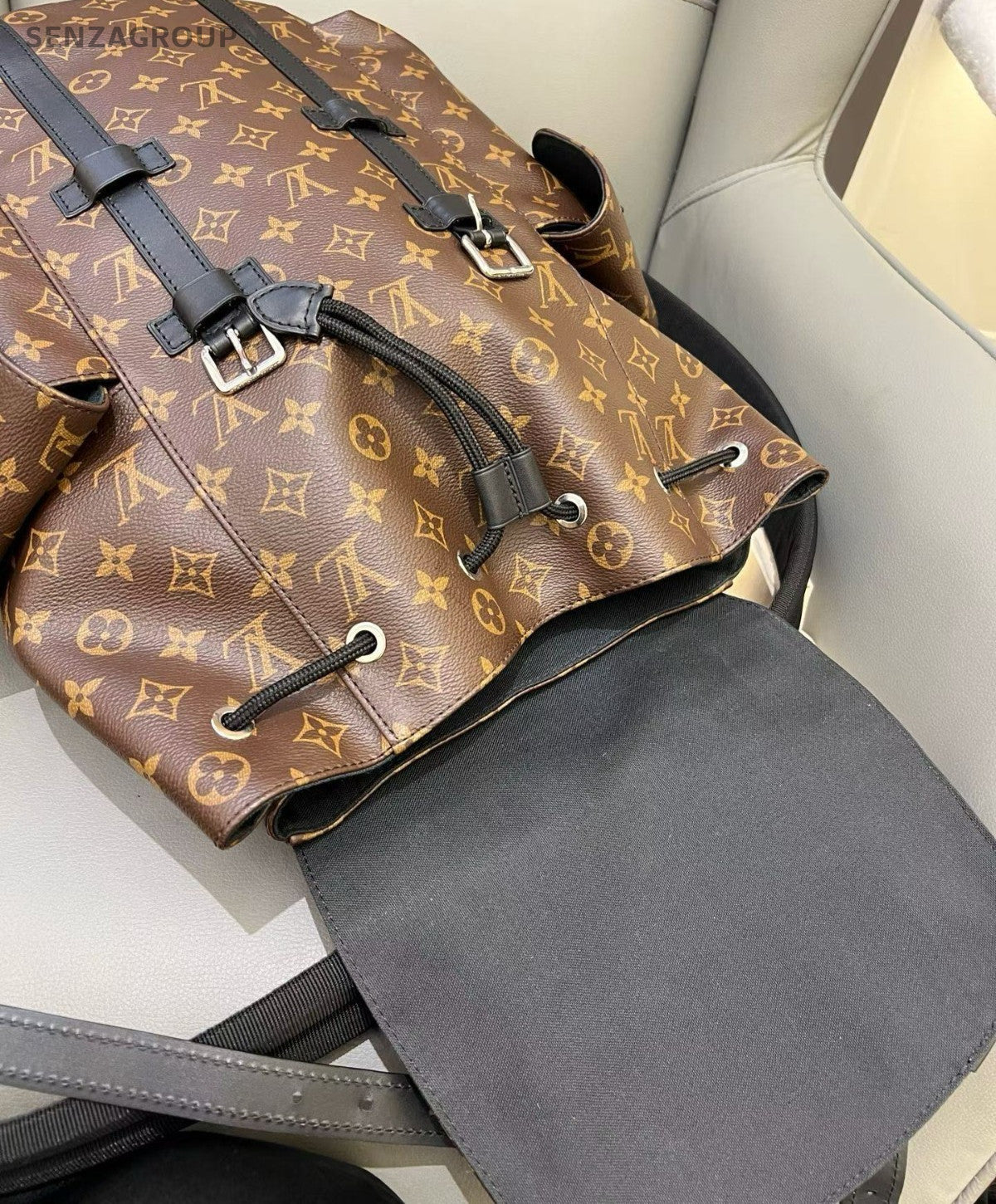 Louis Vuitton Christopher Monogram Backpack Brown Silver Unisex Adults Classic