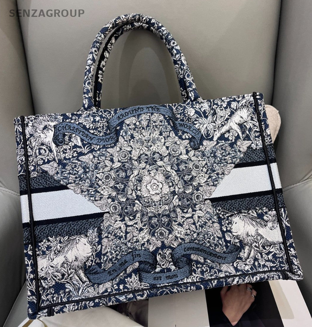 Christian Dior Lucky Tote Top Handle Bag Black Used Women Classic Fashion