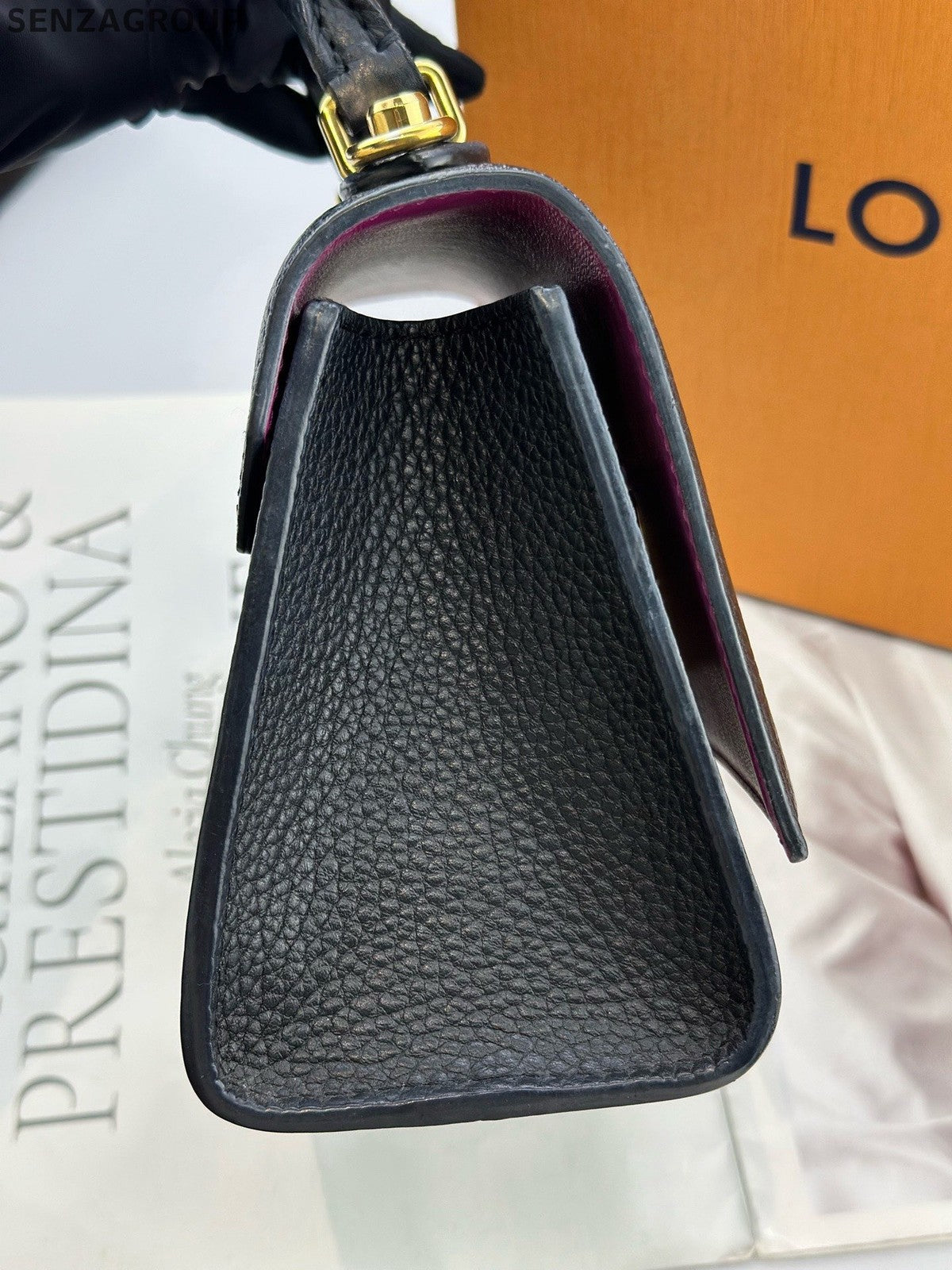 Louis Vuitton Twist PM Top Handle Crossbody Black Gold Women Classic