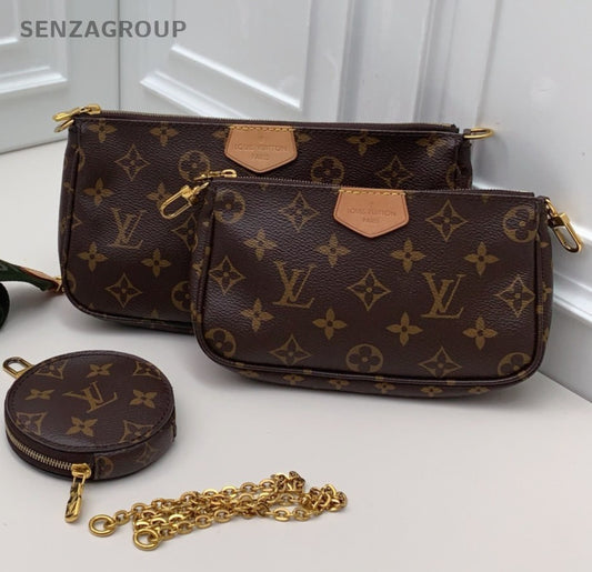 Louis Vuitton Monogram Chain Shoulder Bag Crossbody Brown Gold Women Classic