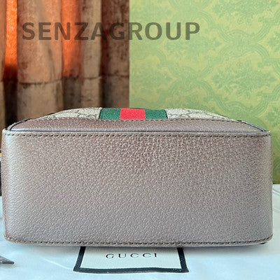 Gucci Ophidia GG Supreme Small Chain Shoulder Crossbody Bag Brown Gold