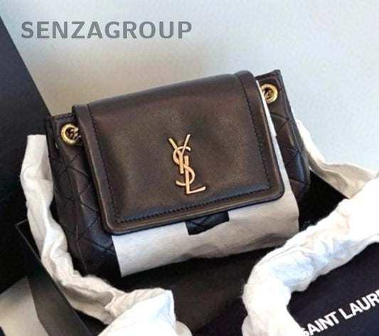 YSL Saint Laurent mini Nolita Diamond pattern Chain Strap Crossbody Brand NEW