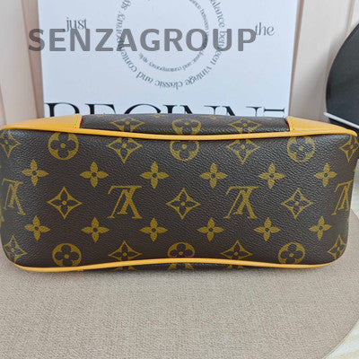Louis Vuitton Boulogne Monogram Chain Shoulder Crossbody Bag Gold Brown