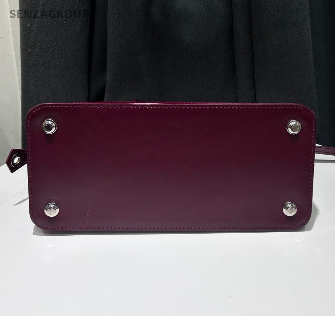 Louis Vuitton Dora Mng PM Monogram Top Handle Bag Crossbody Red Silver Women