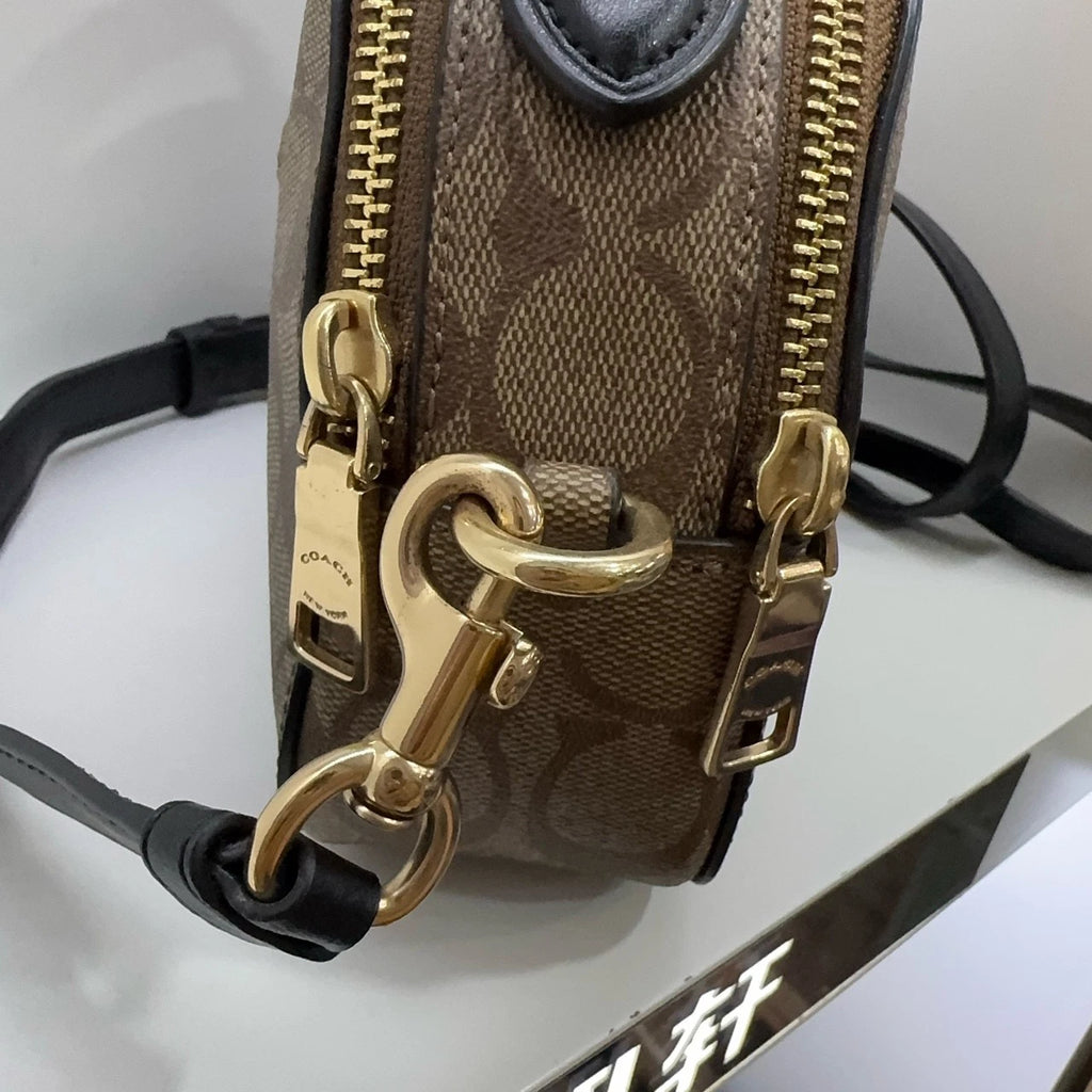 Coach Serena 21 Monogram Canvas Leather Small Dome Shell Bag For Women