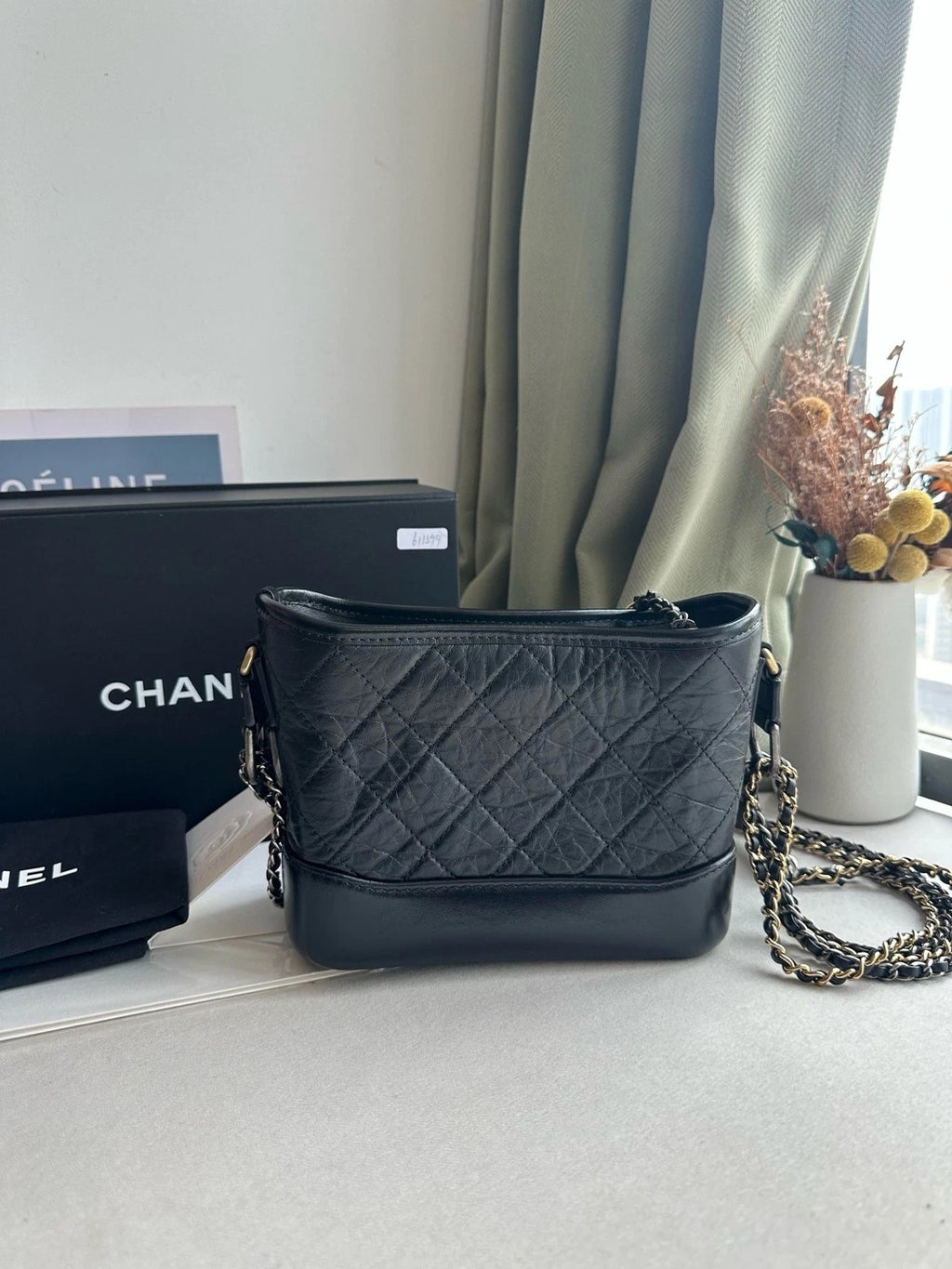 CHANEL Black Calfskin Small Shoulder Crossbody Bag For Women