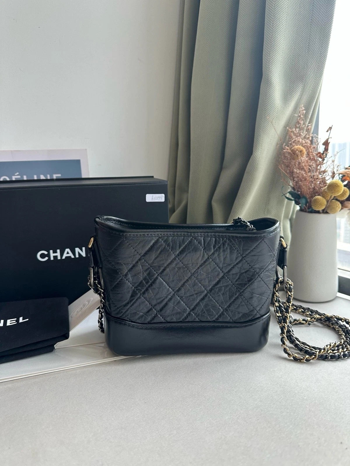 CHANEL Black Calfskin Small Shoulder Crossbody Bag For Women