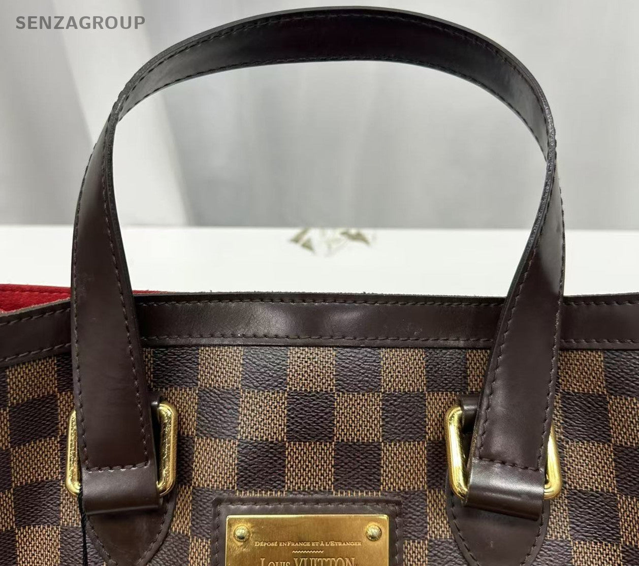 Louis Vuitton Damier Monogram Hampstead Handbag Brown