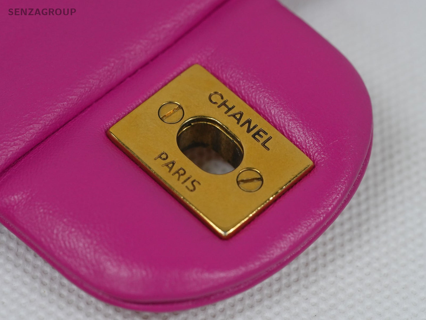 CHANEL Classic Flap V-Shape Pattern Chain Shoulder bag Pink Gold Women Classic