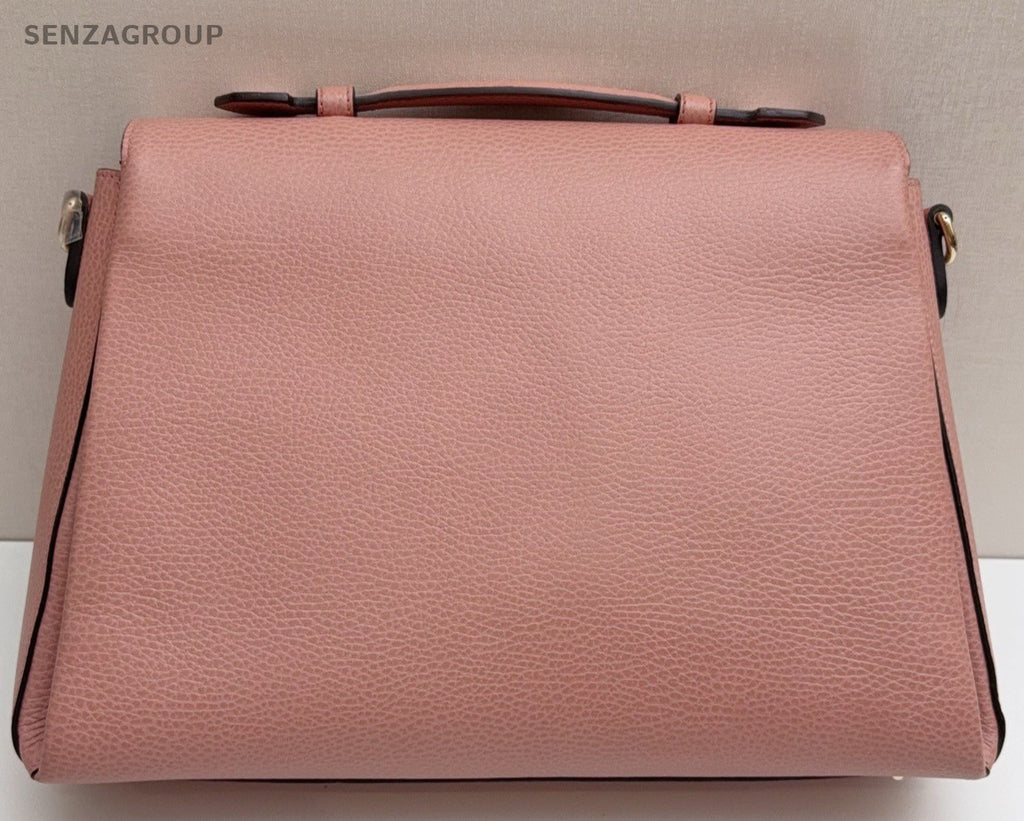 Gucci Calfskin GM Top Hand Bag Chain Shoulder Bag Pink Gold Used Women Classic