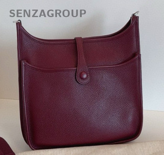 Hermes Evelyne29 Crossbody Shoulder Bag Red Silver Women Classic Fashion