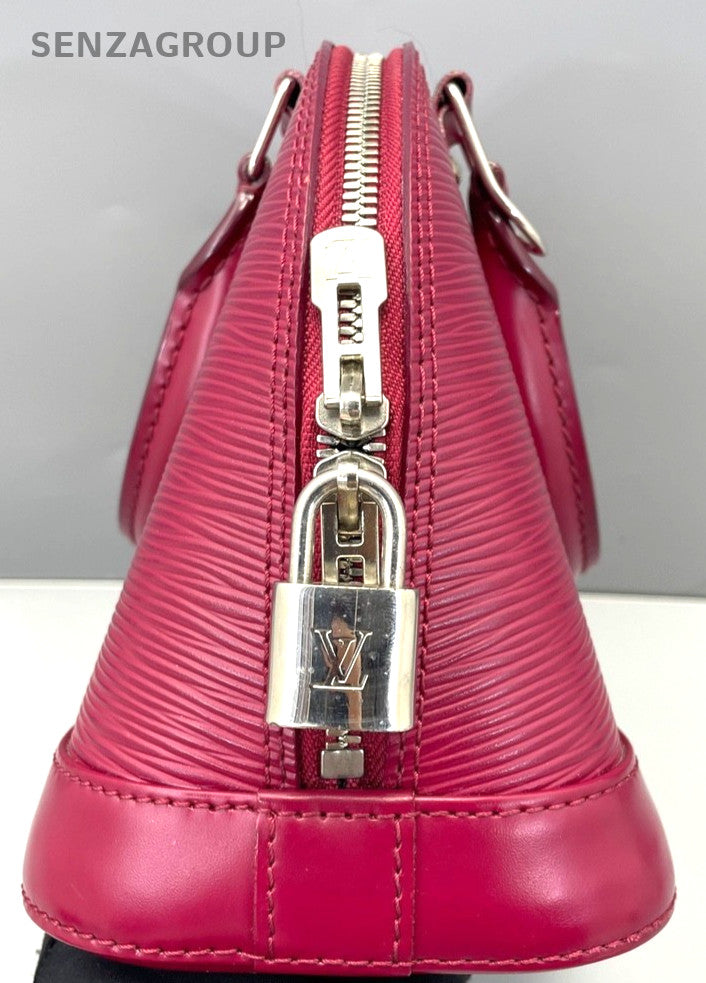 Louis Vuitton Alma BB Epi Leather Top Handle 2way Shoulder bag Purple Red Women