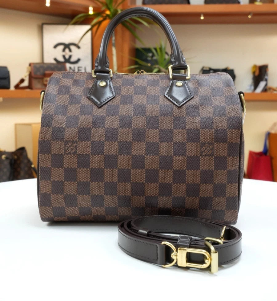 Louis Vuitton Speedy25 Damier Brown Shoulder Bag Top Handle Excellent
