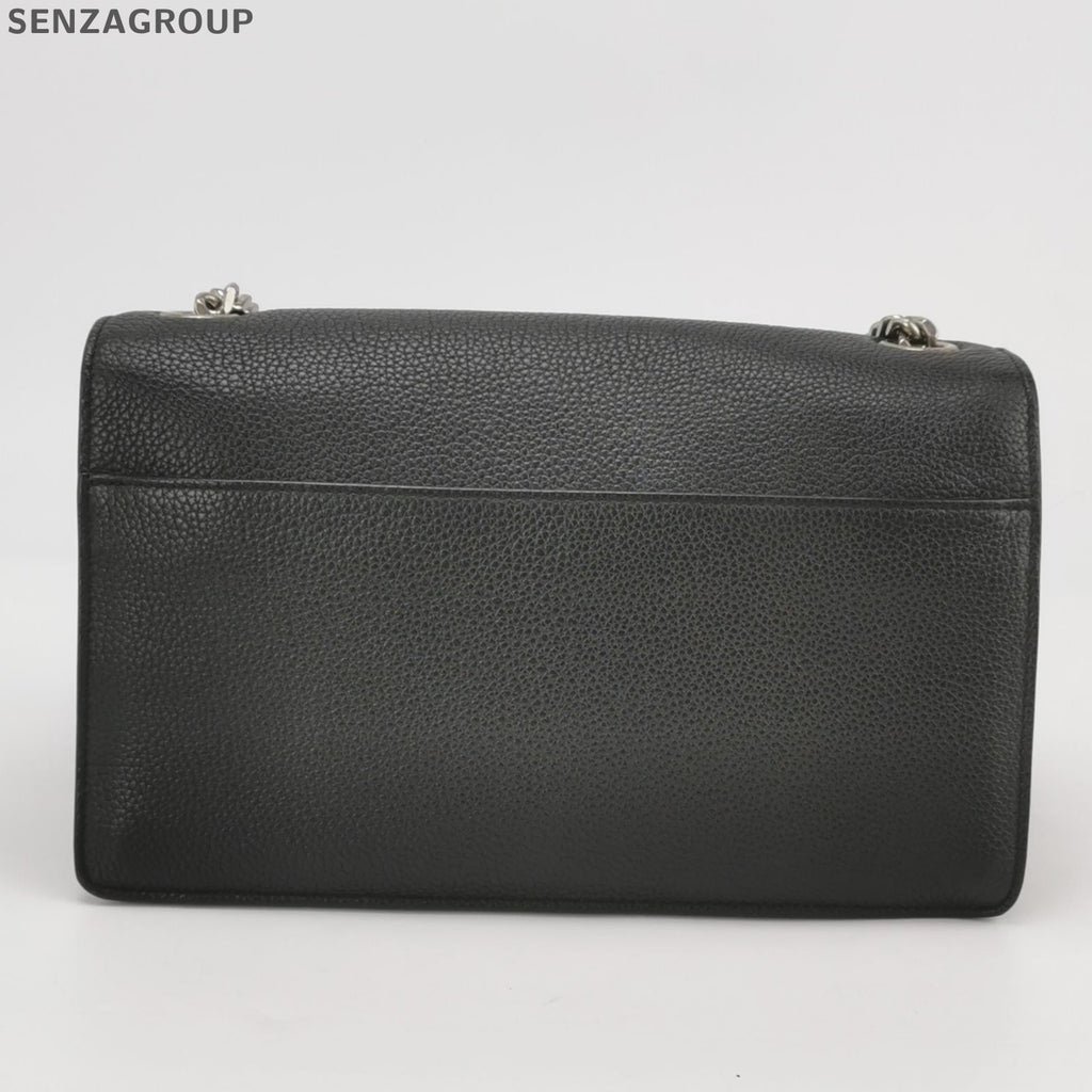 YSL Sunset Envelope Chain Shoulder Crossbody Bag Black Silver Women Classic