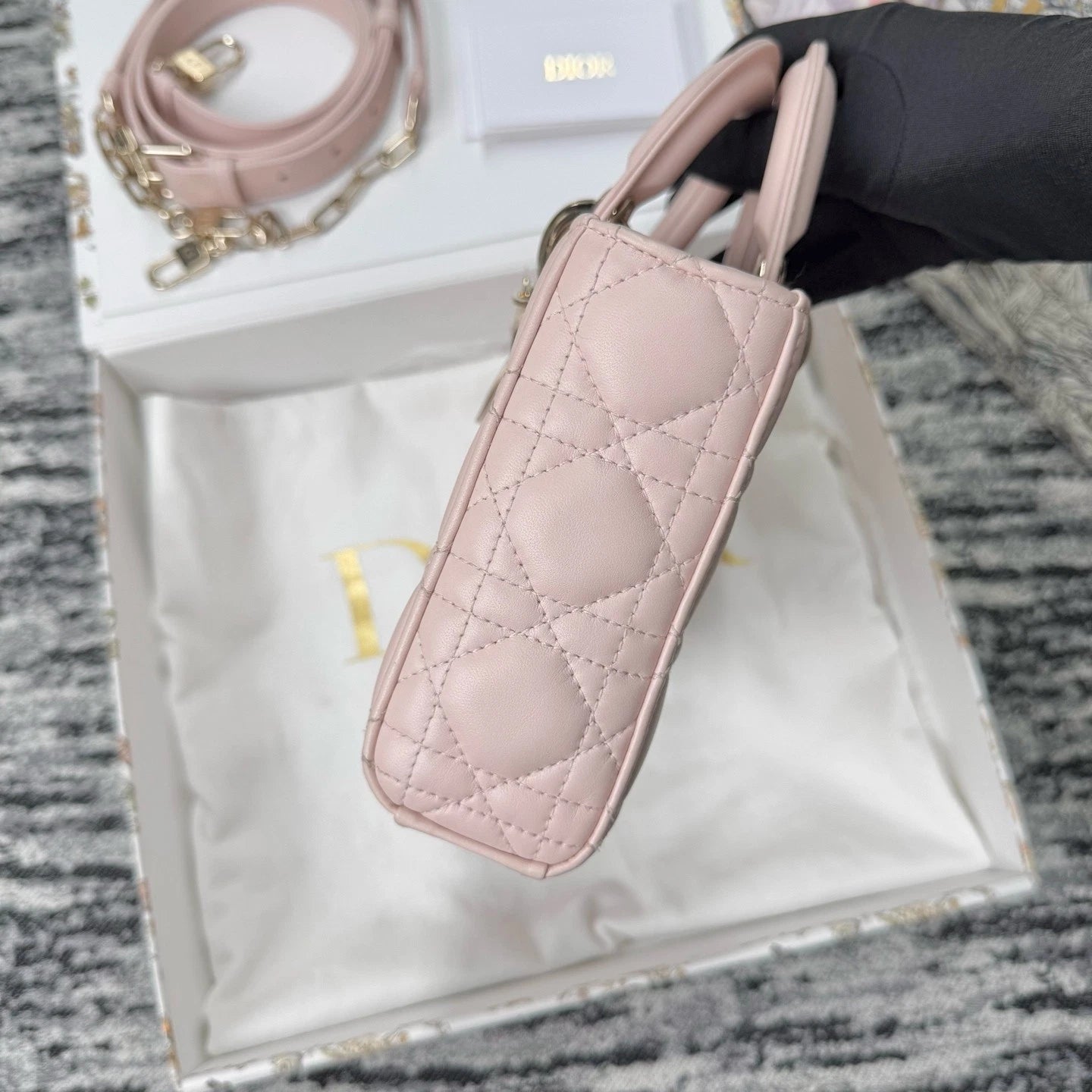 Dior Lady Dior Pink Shoulder Bag Excellent