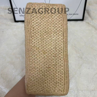 Loewe Woven Leather Shoulder Crossbody Bag Beige Brown Women Classic