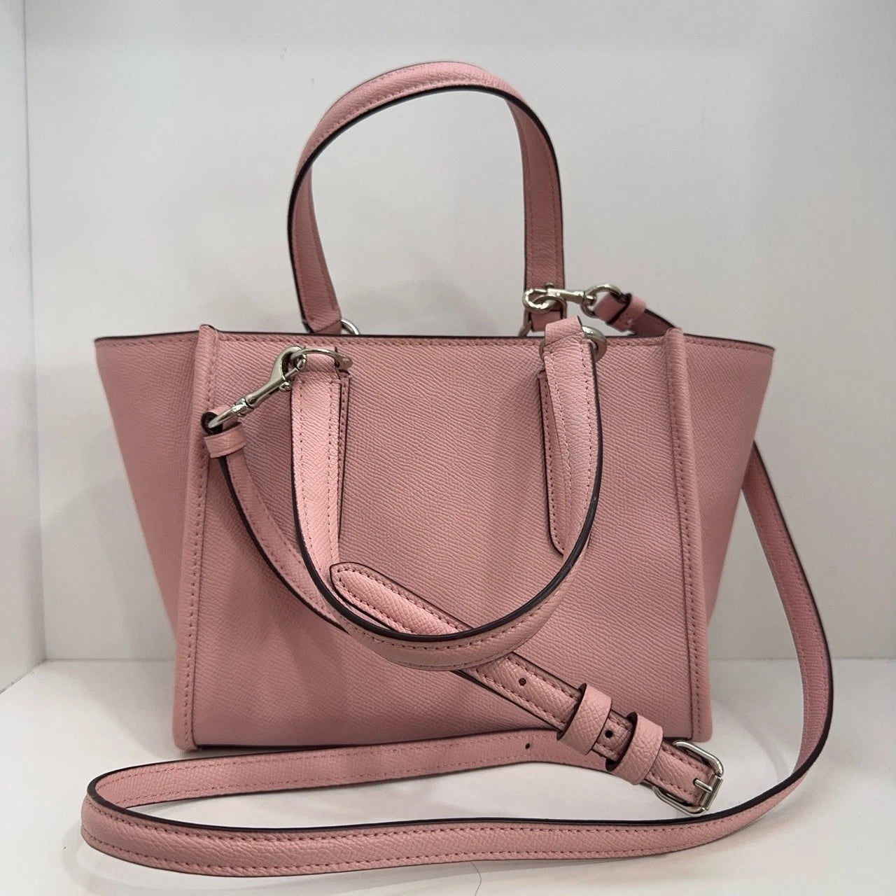 Coach Pink Grain Calfskin Shoulder Handbag Crossbody Bag For Women