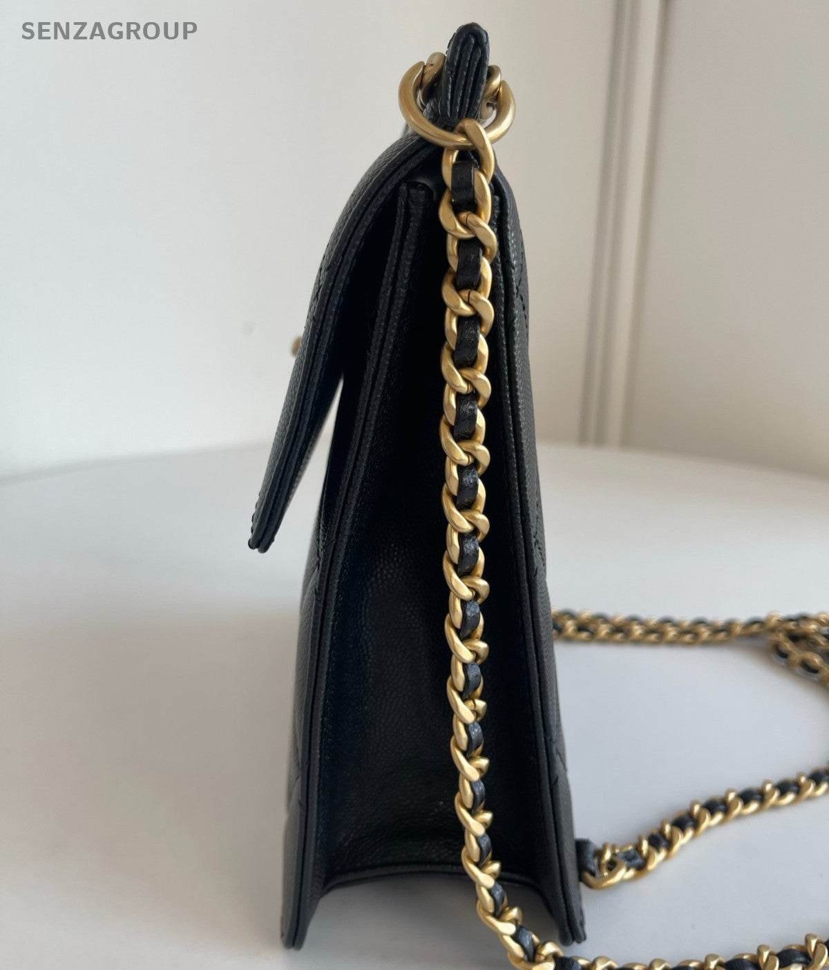 Chanel 23A Diamond Calfskin Chain Backpack Black Gold Women Classic Fashion