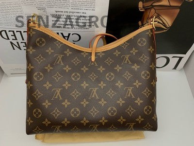 Louis Vuitton Carryall PM Monogram Shoulder Bag Gold Brown Women Classic
