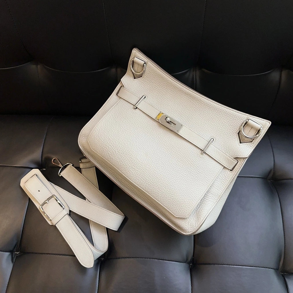Hermes Jypsiere34 Shoulder Bag Silver Gray Unisex Adults Classic