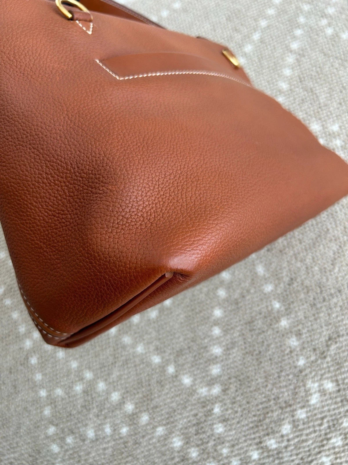 Hermes 2424 2Way Top Handle Shoulder Bag Brown Gold Women Classic Fashion